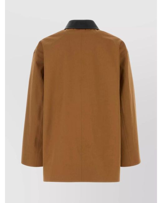 Jil Sander Brown Cotton Trench Coat for men