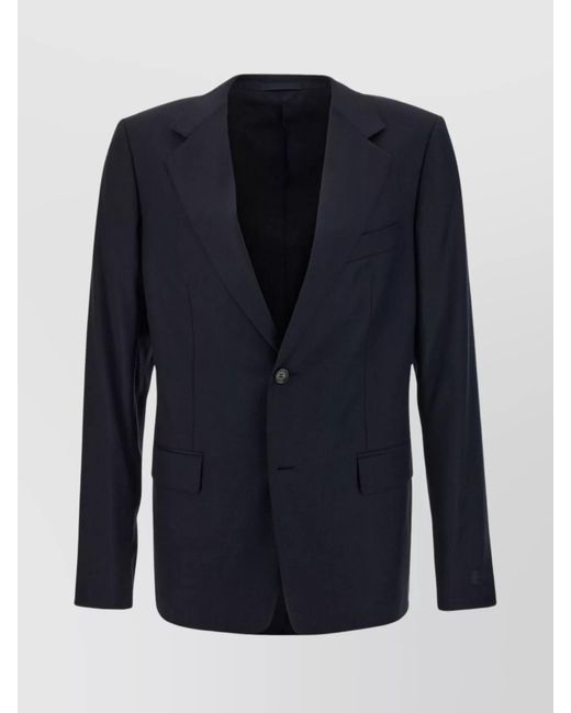 Lanvin Blue Virgin Wool Single-Breasted Blazer for men