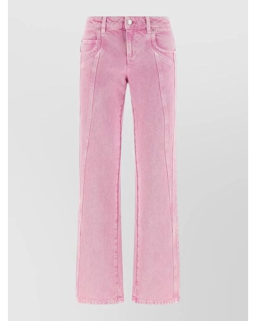 Isabel Marant Pink Denim Straight-Leg Jeans