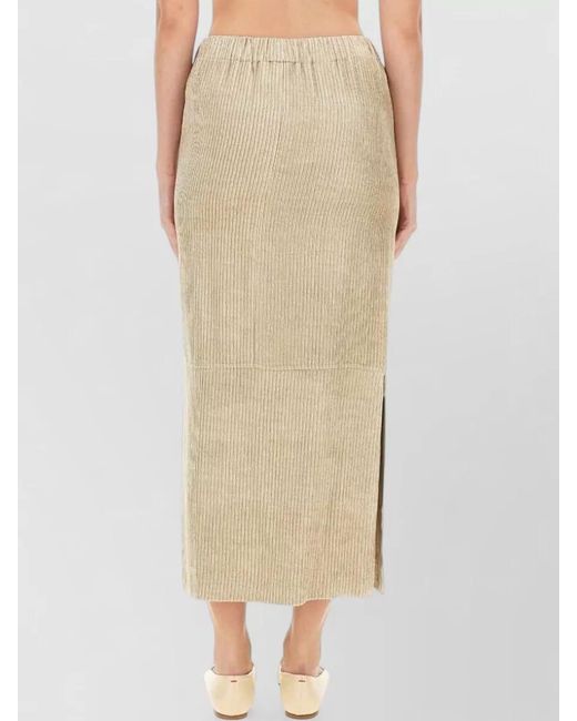 Alysi Natural Velvet Skirt High Waist Side Slit