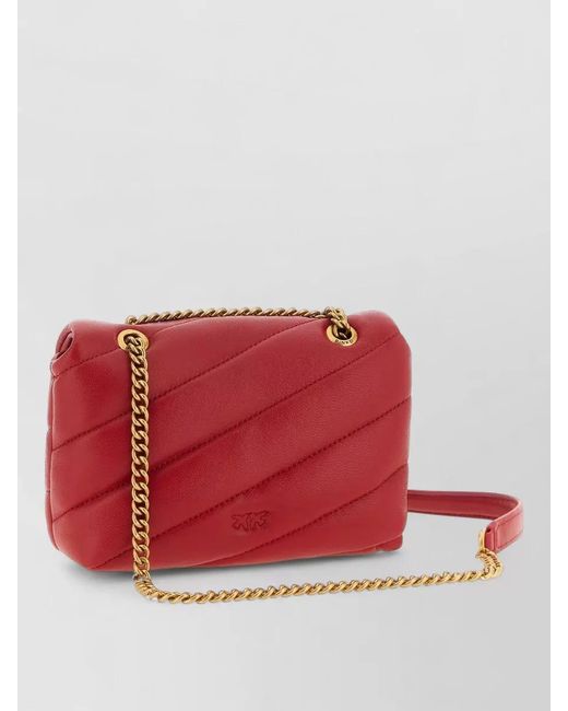 Pinko Red Baby Love Puff Chain Shoulder Bag