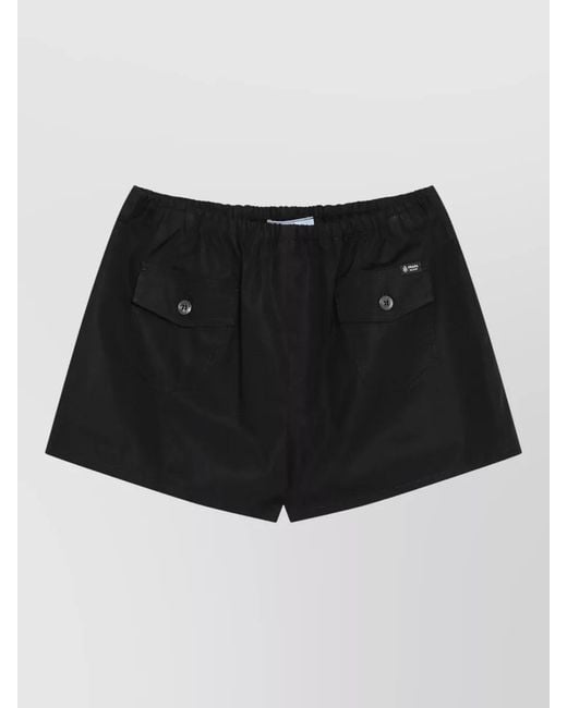 Prada Black Lounge Trousers Buttoned Back Pockets Design