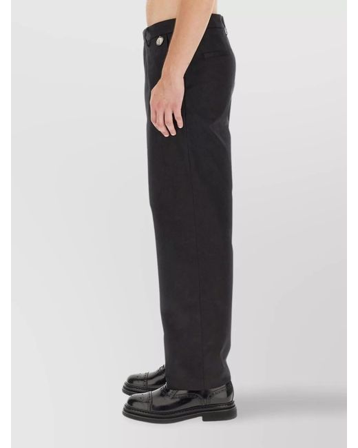Dolce & Gabbana Black Regular-Fit Gabardine Trousers for men