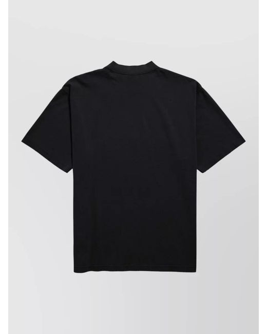 Balenciaga Black Medium Fit T Shirt Short Sleeve Print for men