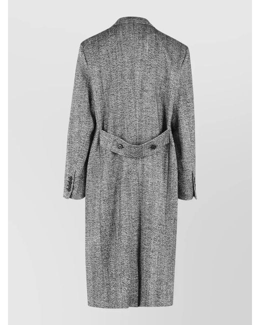 Dolce & Gabbana Gray Virgin Wool Long Coat for men