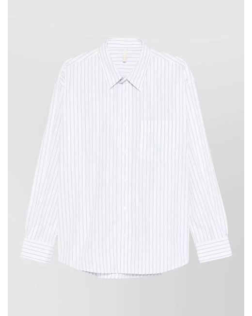sunflower White Striped Regular-Fit Shirt for men