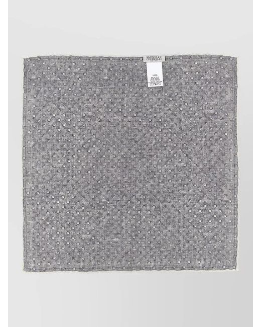 Brunello Cucinelli Gray Double Face Silk Square Pocket Bag for men