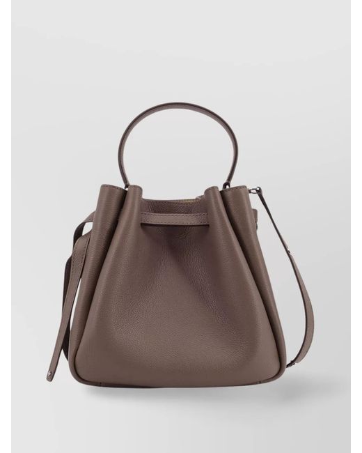 Tory Burch Brown Romy Leather Bucket Bag