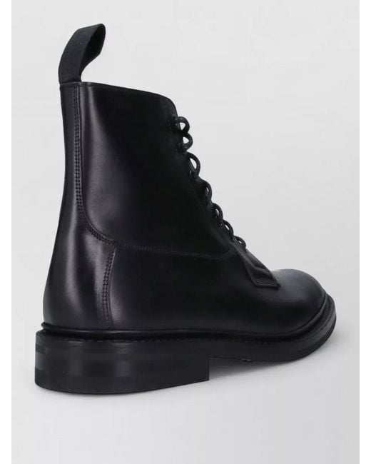 Tricker's Black Leather Derby Shoes for men