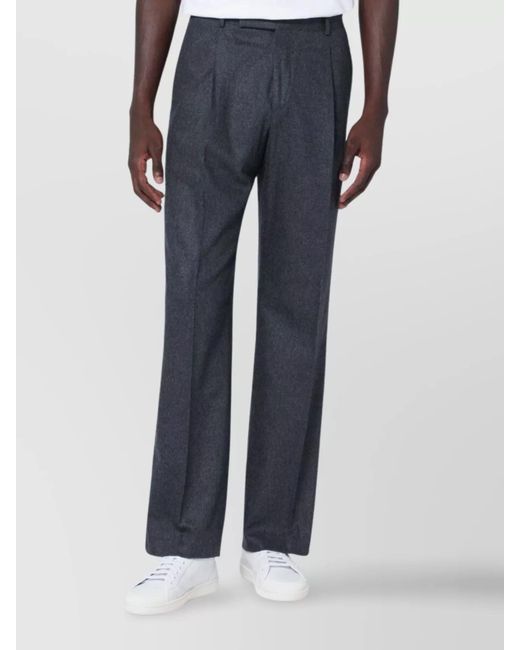 PT Torino Blue Wool And Cashmere Straight-Leg Trousers for men