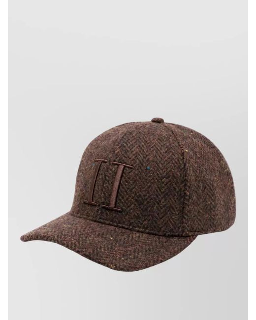 Les Deux Brown Wool Herringbone Baseball Cap for men