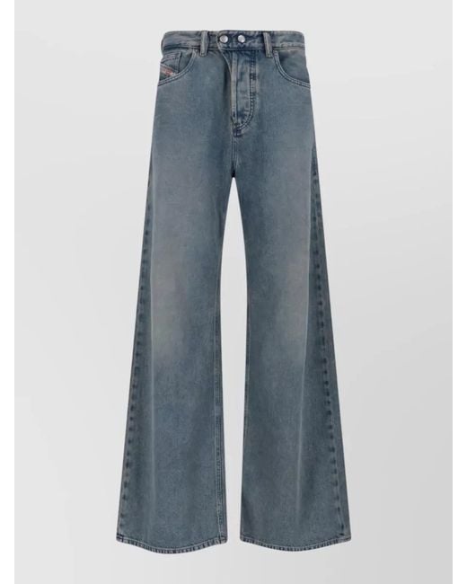 DIESEL Blue Wide-Leg Trousers