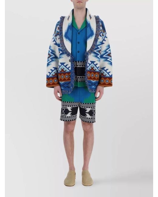 Alanui Blue Geometric Shorts for men