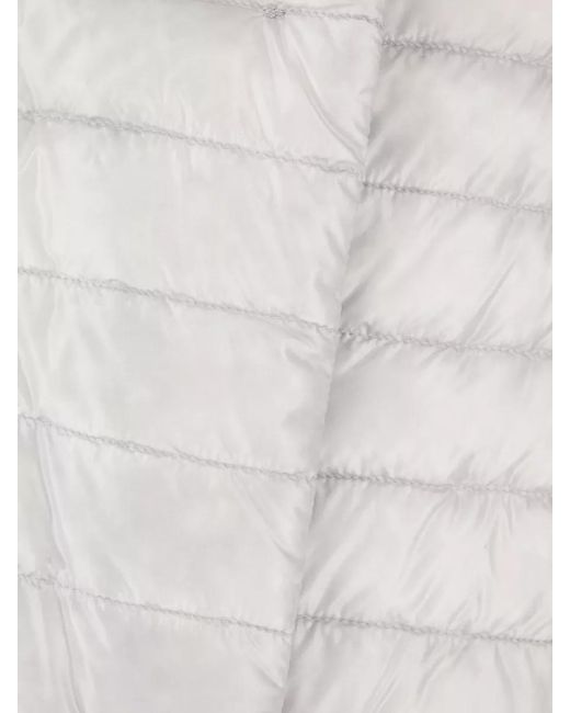 Herno White Longline Nylon Down Jacket Buttoned Cuffs