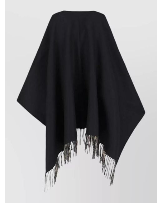 Burberry Black Reversible Check Wool Cape