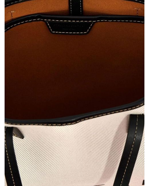 Stella McCartney Natural Stella Logo Large Canvas Tote Bag