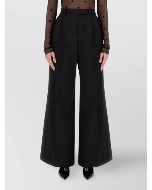 Givenchy Black High Waist Wide-Leg Trousers With Belt Loops