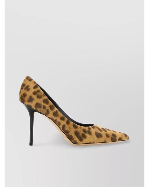 Jimmy Choo Metallic Love 85 Leopard Print Pumps