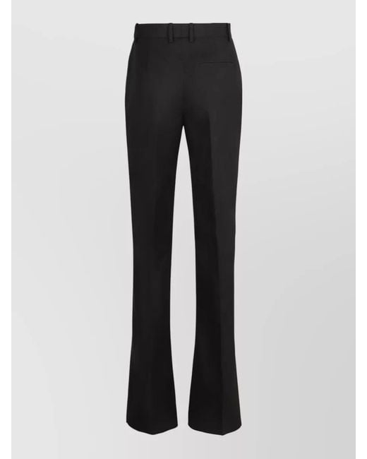 Bottega Veneta Black Tailored Flared Trousers Belt Loops Pleats