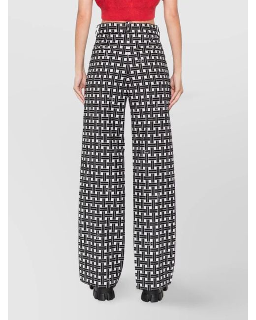 KENZO Black High-Rise Straight-Leg Trousers