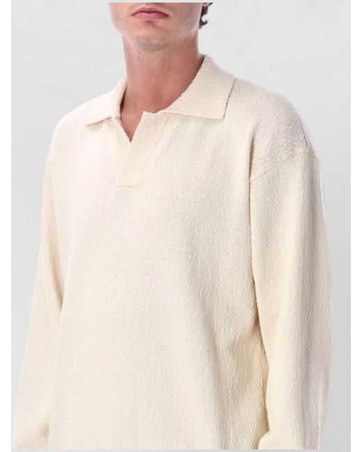 Roberto Collina White Long Sleeve Polo Cotton Knit Sweater for men