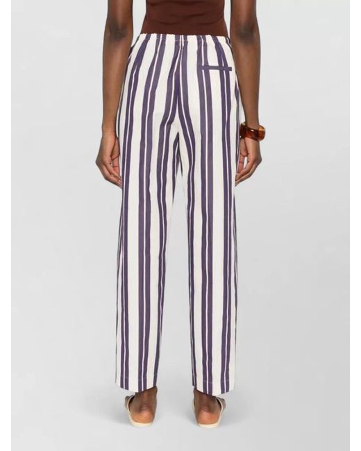 Forte_forte White Striped Straight Trousers