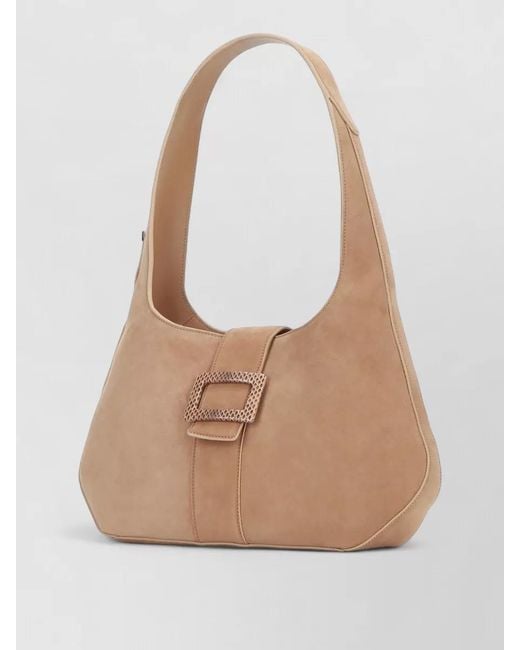 Roger Vivier Natural Belle Vivier Small Hobo Tote Bag