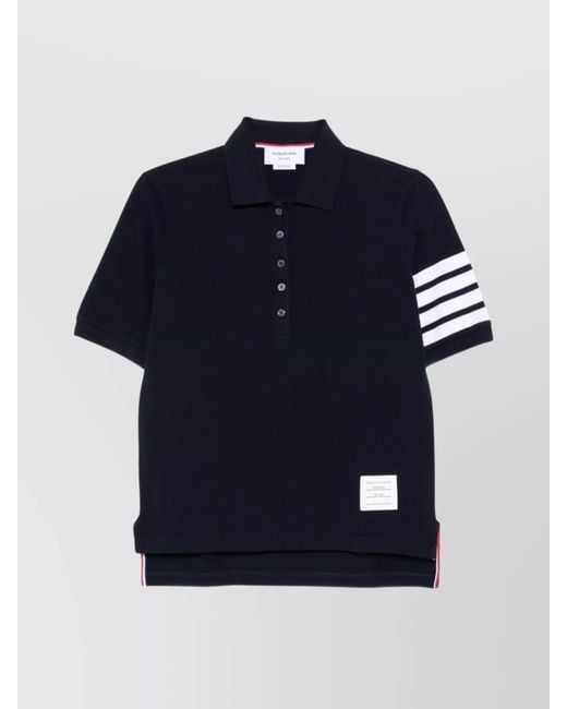 Thom Browne Blue 4Bar Cotton Polo Shirt