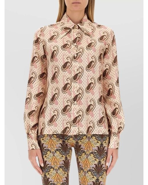 Etro Natural Silk Paisley Print Slim-Fit Shirt