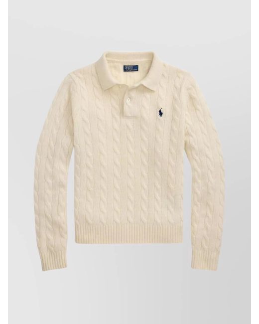 Polo Ralph Lauren Natural Cable Knit Long Sleeve Shirt