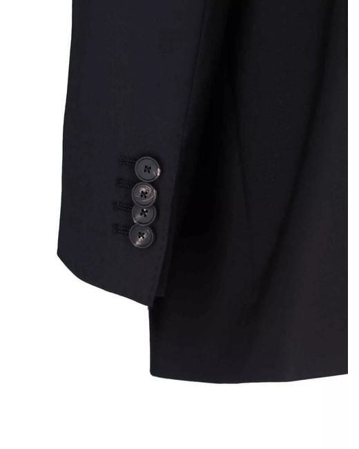 Tagliatore Black Tailored Jacket With Long Sleeves And Notch Lapel
