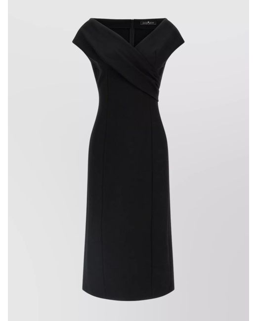Ermanno Scervino Black Crossover Midi Dress