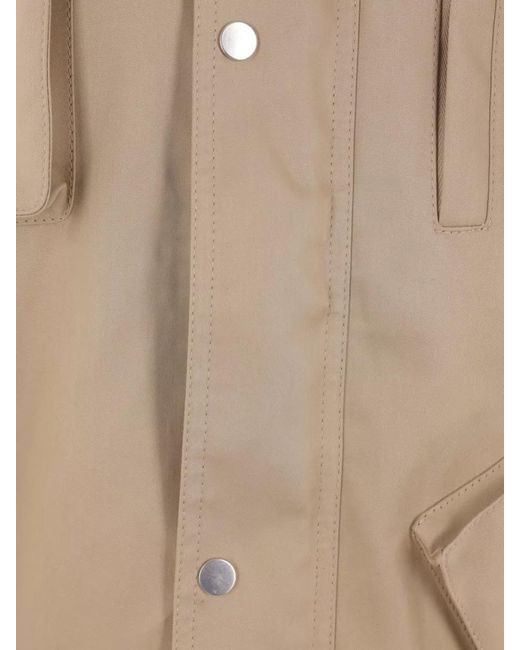 Niccolò Pasqualetti Natural Drawstring Hem High Collar Utility Jacket