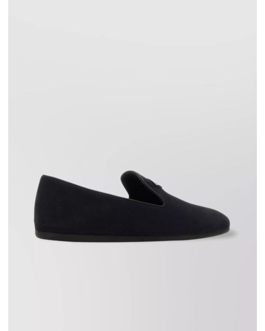 Prada Blue Suede Leather Loafers for men