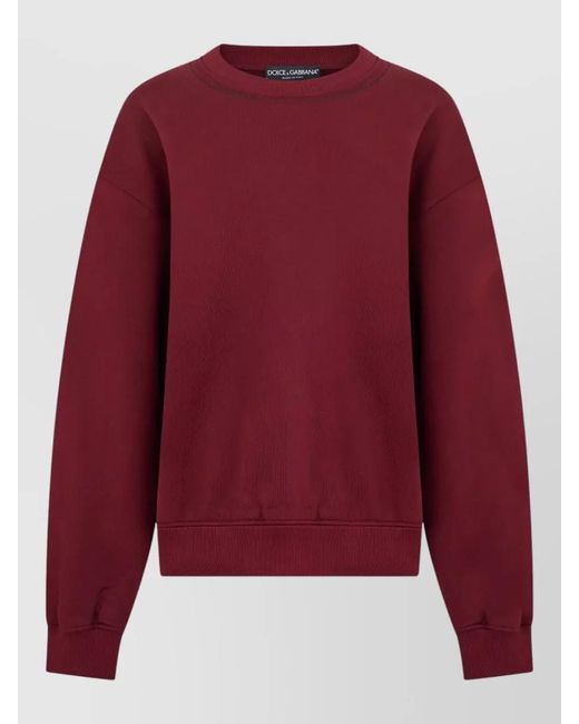 Dolce & Gabbana Red Long Sleeve Crew Neck Sweatshirt for men