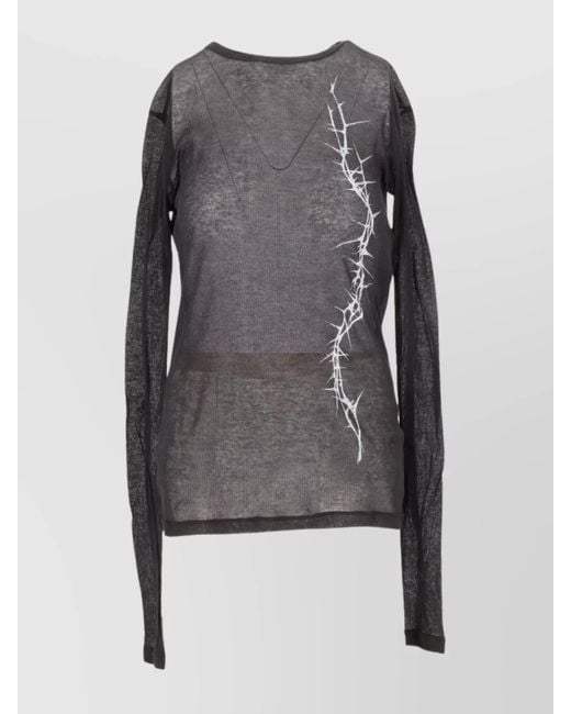 Ann Demeulemeester Gray Slim-Fit Long-Sleeve Cotton T-Shirt