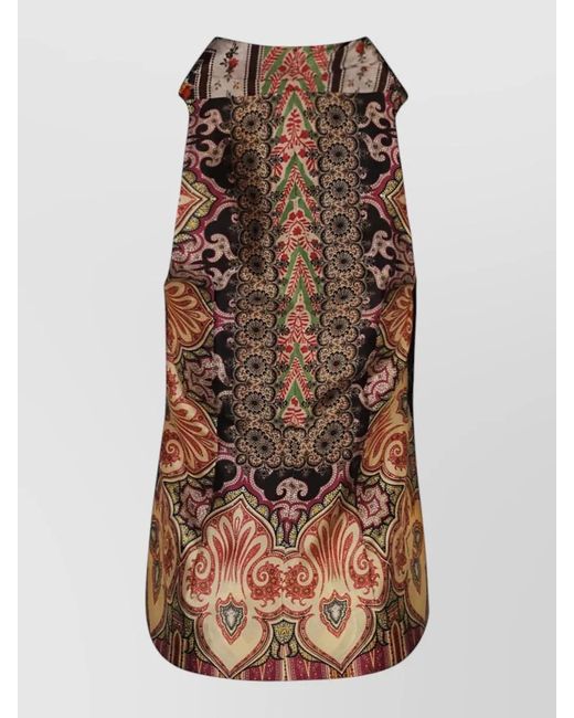 Seafarer Multicolor Wrap Top Paisley Pattern Sleeveless Tie