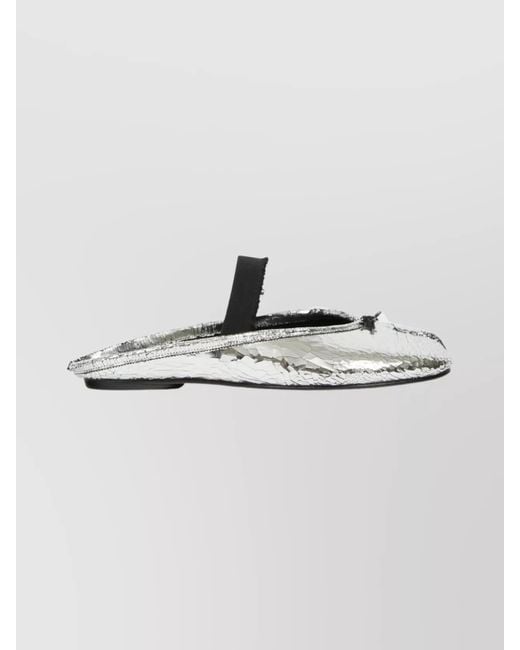 Maison Margiela Black Leather Tabi Ballerina Shoes
