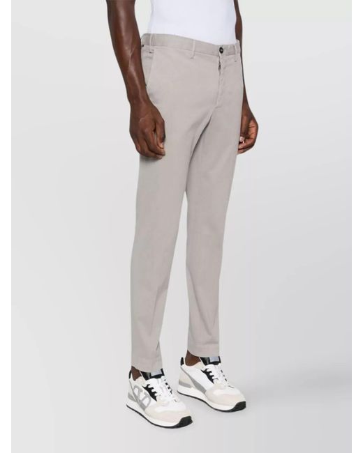 Incotex Gray Straight-Leg Trousers for men