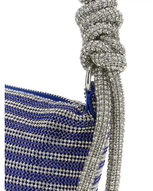 Kara Blue Crystal Mesh Shoulder Bag