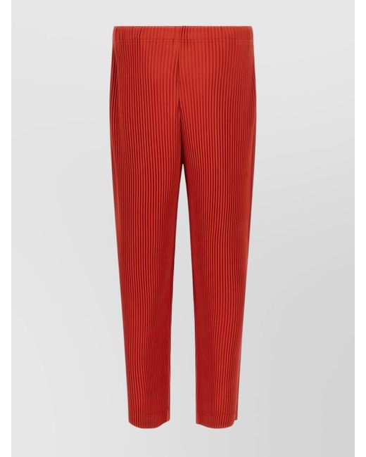 Homme Plissé Issey Miyake Red Monthly Colors September Cropped Trousers for men