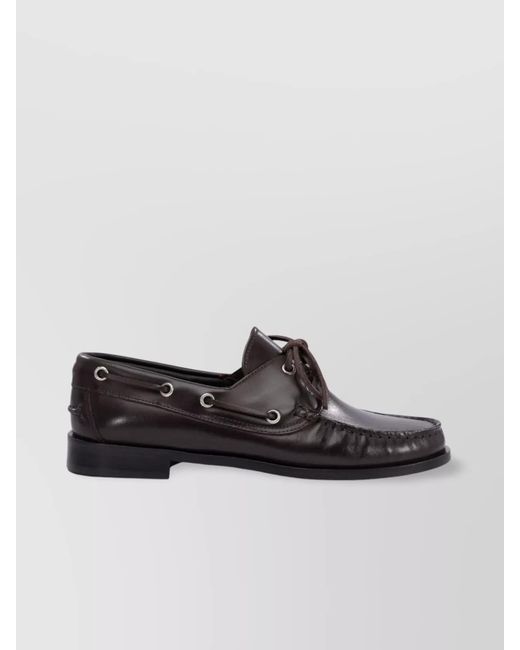 Aeyde Black Leather Lace-Up Loafers