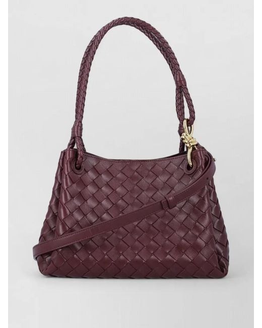 Bottega Veneta Purple Parachute Medium Intrecciato Shoulder Bag