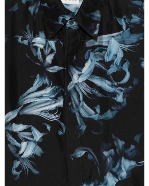 Dries Van Noten Multicolor Silk Floral Print Long Sleeve Shirt for men