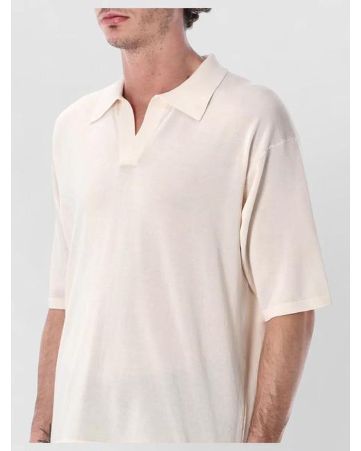 Roberto Collina White Cotton Relaxed-Fit Short-Sleeve Polo Shirt for men