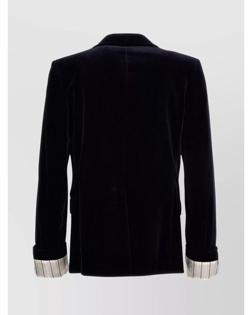 Gucci Blue Velvet Single-Breasted Blazer for men