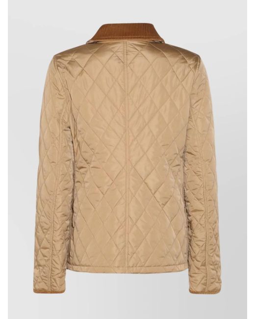 Burberry Natural Quilted Nylon Fitted Jacket