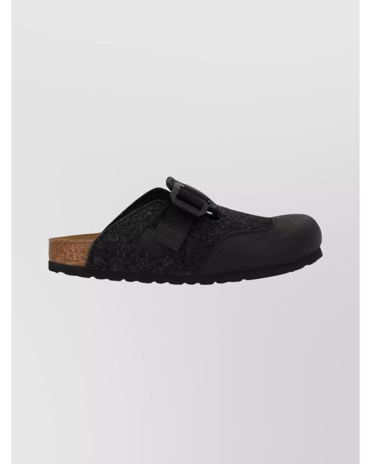 Birkenstock Black Leather Felt Sandals