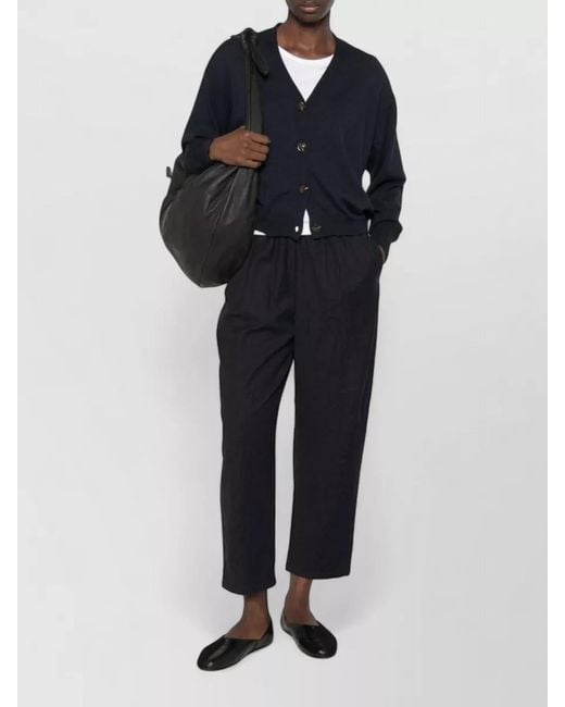 Apuntob Blue Crinkled Virgin Wool Trousers