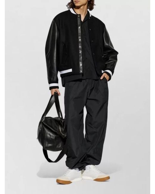 Givenchy Black Straight Pants Elastic Cuffs Side Pockets for men